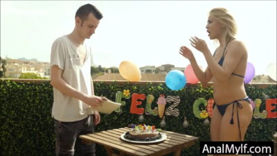 son gets birthday anal surprise from Mom